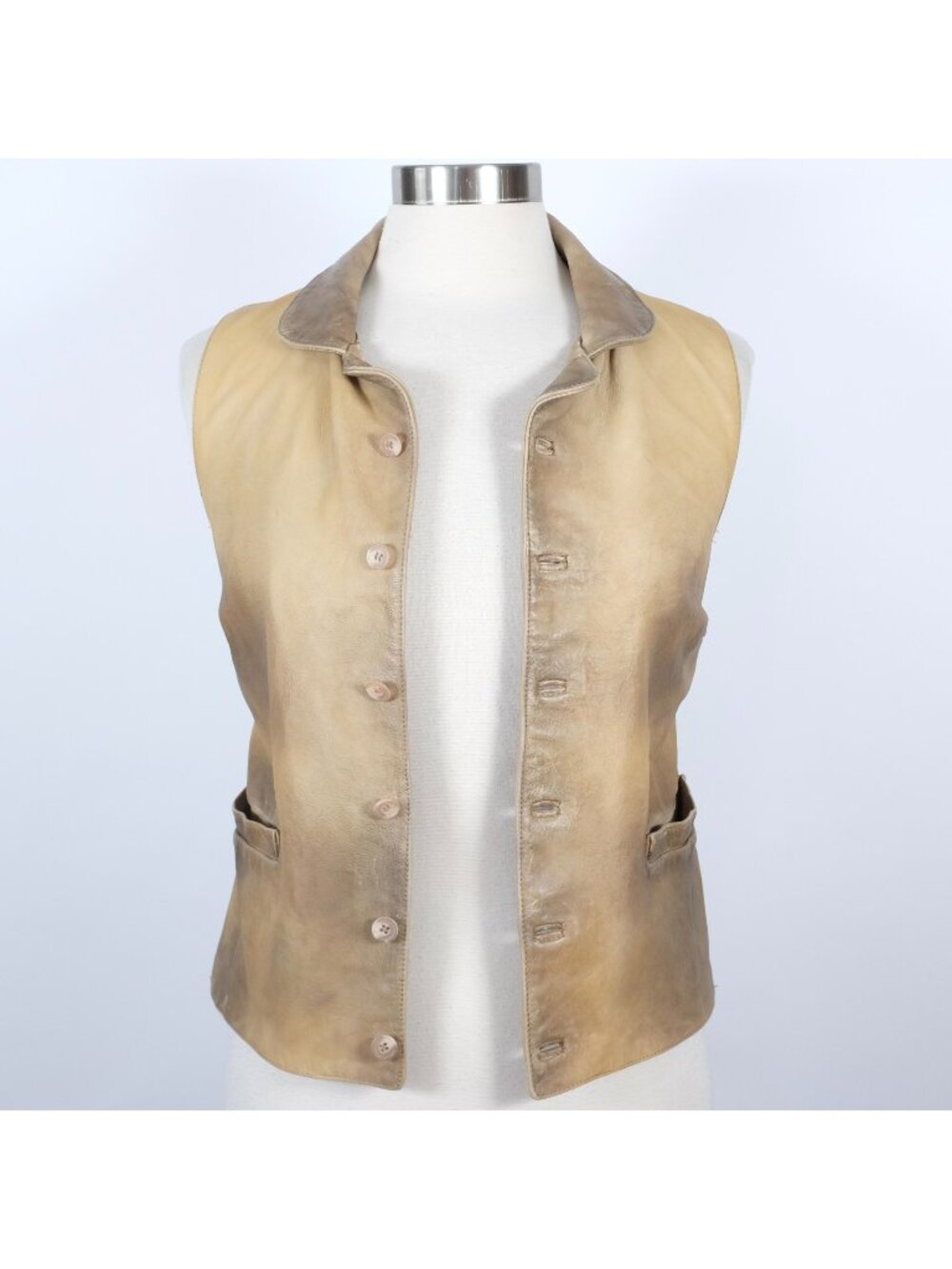 Ralph Lauren Purple Label Collection leather jacket vest sz 2 western oiled